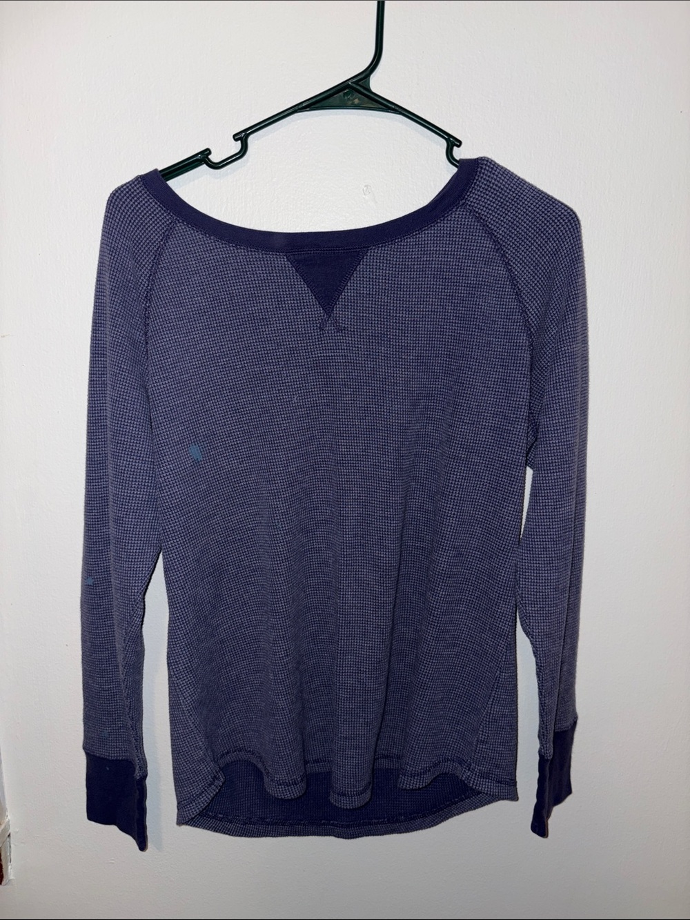 Faded Glory Waffle-Knit Long Sleeve Top in Purple